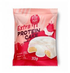 Печенье протеиновое FIT KIT WHITE Protein Cake EXTRA (Малина-йогурт) (70 г)